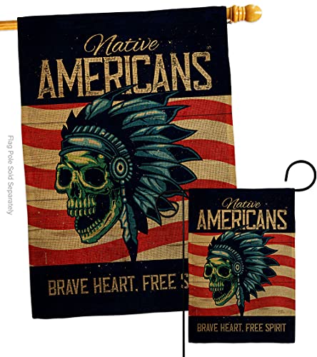 Breeze Decor Native Heart Burlap Garden House Flag Set Country Living Dreamcatcher Bohemian Animal American Kokopelli Western Vintage Hippie Banner Small Yard Gift Double-Sided, Made in USA