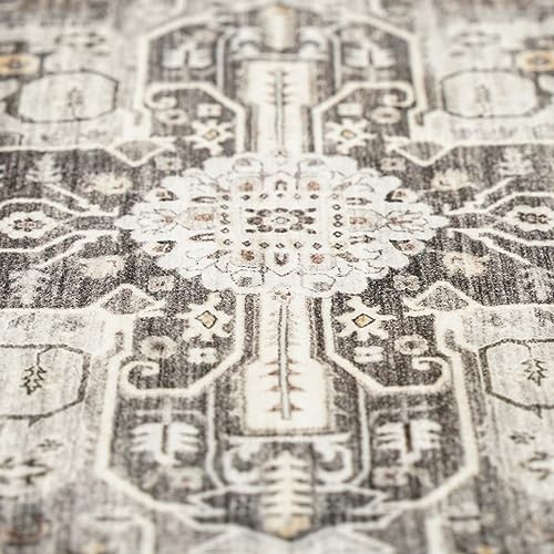 RUUGME Living Room Rugs 10x12 - Soft Area Rugs for Living Room Stain Resistant Carpet Vintage Lightweight Rug for Bedroom with Non Slip Backing Indoor Ultra-Thin Rugs Home Decor 10x12 Grey