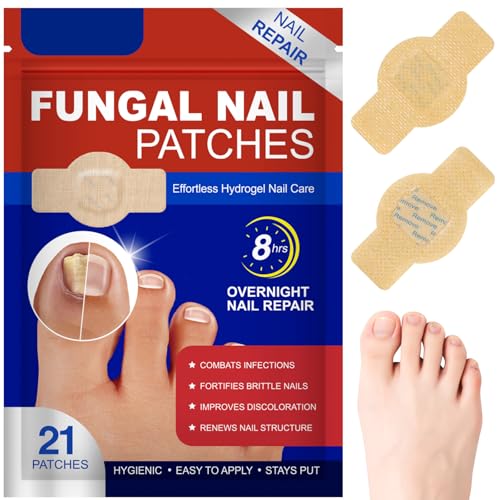 21pcs Fungal Nail Patches, Mycose Ongles des Pieds, Traitement Mycose Ongle Pied Puissant, Nettoyage De Champignons D'Ongles Des Orteils Force SuppléMentaire