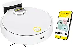 Kärcher Robô Aspirador de Pó RCV 3 com Mapeamento Inteligente, Aspira e Passa Pano. Controle via Aplicativo. Autonomia de 120 min. Navegação a Laser LiDAR e Sensor 360° - Bivolt