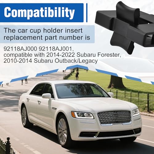 Divisor para portavasos con 2 posavasos antideslizantes para Subaru miniatura 6