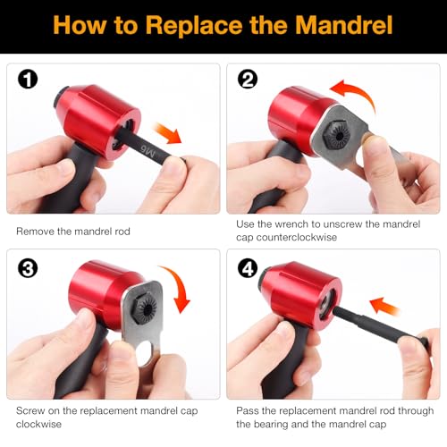 YUZES M4 Rivet Nut Tool Tip, Replacement Mandrel, Compatible 30 Series Rivet Nut Tool by YUZES - Image 3