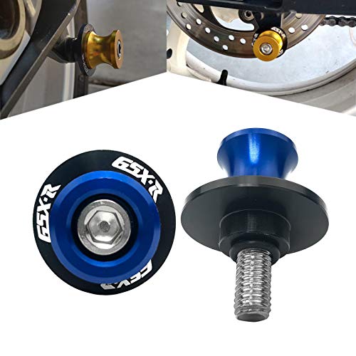 YIMOTO 8MM M8 X 1.5 Motorcycle Swing arm Sliders Spools CNC Aluninum Swing Arm Stand Screws 2PCS for Suzuki GSX-R 600 GSX-R 750 GSX-R 1000 (Blue)