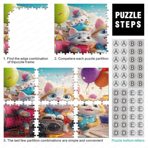 Mini rompecabezas de gato de 1000 piezas en papel premium de 70x50 cm con ajuste perfecto 4