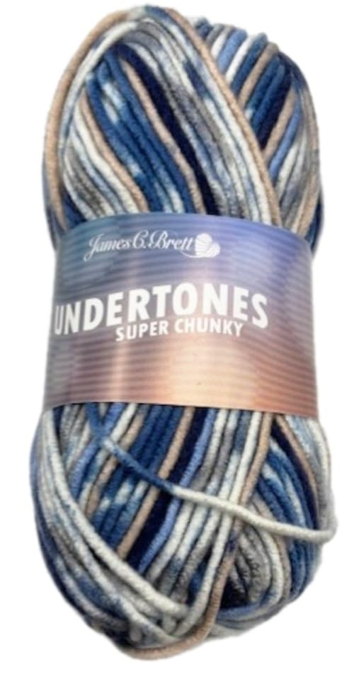 James C Brett Undertones Super Chunky 100g Ball (UT06 Blue Skies, 1 Ball)