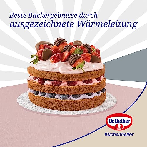 Foto von Dr. Oetker Springform Ø 20 cm mit Flachboden, runde Kuchenform Modern Baking - Retro Design mit zweifarbiger, keramisch verstärkter Premium-Antihaftbeschichtung (Farbe: Rosa/Creme), Menge: 1 Stück