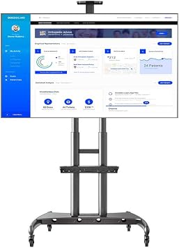 Tv Rack Furniture Mobile Tv Stand On Wheels for 32-65 Inch Tvs | Anti Tip & Ultra Stable Tv Trolley | Heavy Duty Non Marking Castor Wheels | 600X400 Bracket Tv Rack Full Motion Size B