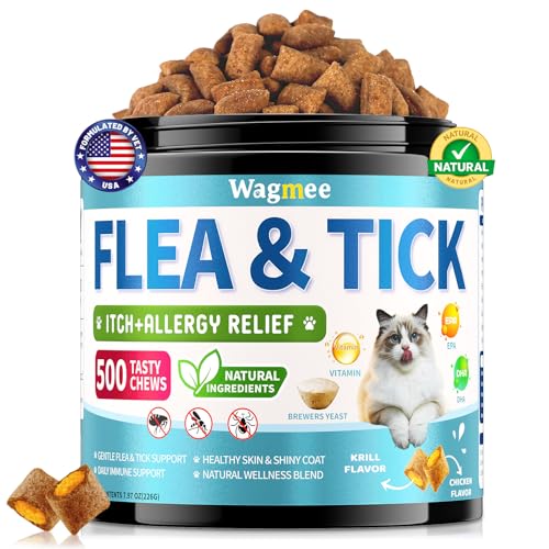 Natural Cat Flea Treatment Chewables – 500 Crunchy & Creamy