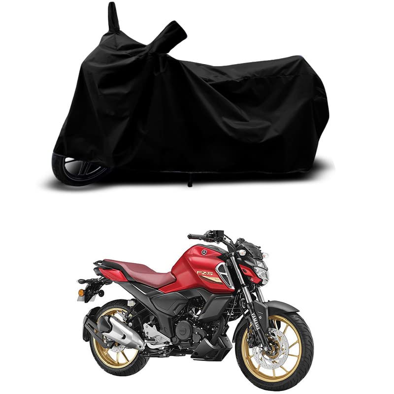 Image of 100% Scratchproof /UV-Rays /Heat Protection /Birds Dropping /Water Resistant /Dust Proof /Waterproof /Full Bike Scooty Two Wheeler Body Cover Compatible for FZS-FI V3 DLX All Varients[Black]