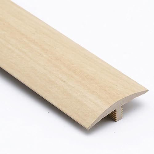 KADEUX Tira de umbral para puertas de 1.6 pulgadas de ancho, tiras de PVC moldeadas en T, reductor de umbral autoadhesivo, tira de unión de piso