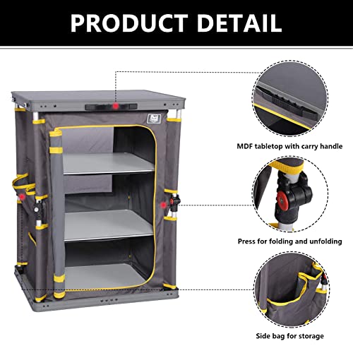 Timber Ridge Camping Cabinet Foldable Camping Folding Cabinet Foldable Kitchen Box Folding Cabinet Portable with Carry Bag - Image 6