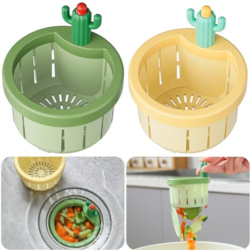 Cyhdddr CACTUSSTRAINER 2Pcs Cactus Kitchen Sink Drain Strainer, Cactus Sink Filter Sink Strainer Basket Kitchen Sink Drain Basket Food Catcher Easy Lifting And Automatic Dumping Sink Filter cover