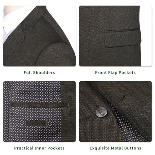 Men's Blazer Classic Fit Sport Coat 2 Button Notch Lapel Business Knit Suits Jacket3