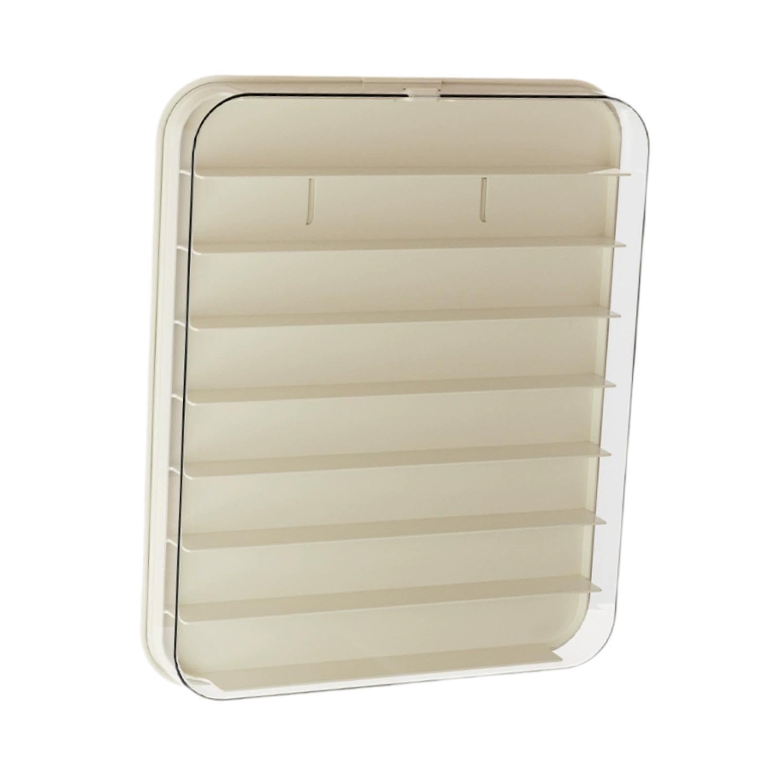Vitrina para coleccionables con puerta y divisor a prueba de polvo, soporte de pared o escritorio, 11.69 x 10.63 x 1.69 pulgadas
