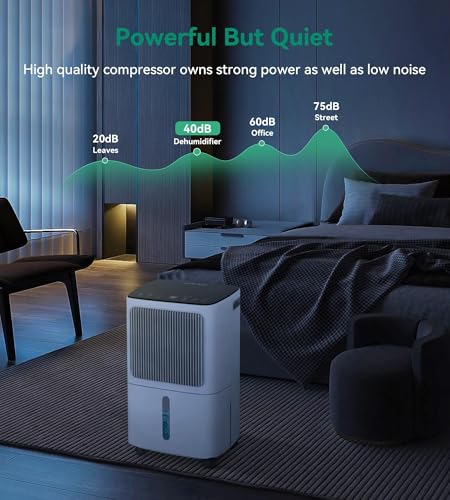 Image of 34 Pint /D, 2500 Sq.Ft Dehumidifier for Basement with Drain Hose | Dehumidifiers for Home, Bathroom, Bedroom - 3 Modes, 24H Time, 40dB, 0.53 Gallon Water Tank, Intelligent Humidity Control