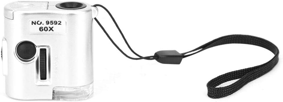 Oumefar Detector de Billetes Falsos de Mano 60X Lupa LED Lupa de luz Ultravioleta falsificada para el hogar para el Laboratorio