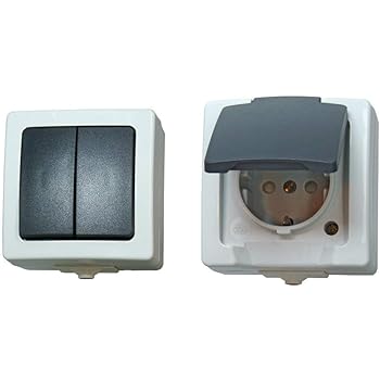 Kopp Nautic Serienschalter Mit 2 Wippen Aufputz Lichtschalter Fur Feuchtraum 250v 10a Ip44 Grau Nautic Steckdose Fur Feuchtraum Aufputz 1 Fach Schutzkontakt Steckdose 250v 16a Grau Amazon De Baumarkt
