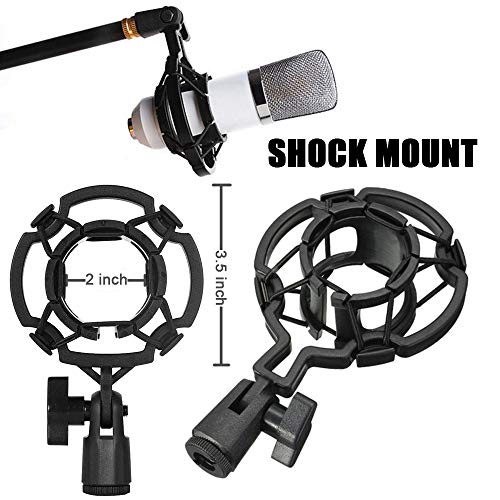 Gleam Microphone Isolation Shield - Tripod Stand 2 Ft 6 Inch To 5 Ft 10 Inch Height Adjustable Stand Compatible W/Blue Yeti, At2020, Akg thumb #3