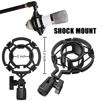 GLEAM Microphone Isolation Shield - Tripod Stand 2 ft 6 to 5 ft 10 Height Adjustable Stand Compatible w/Blue Yeti, AT2020, AKG, Rode Microphones