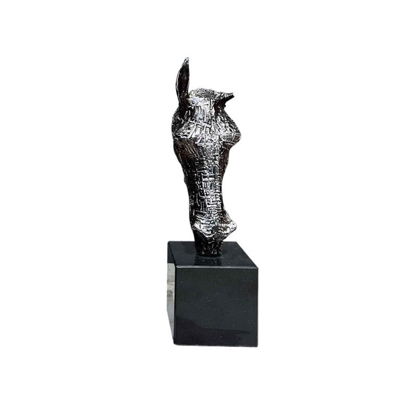 Zhaoj24-05 Art Sculptures Abstract Horse Head Sculpture Modern Art Statue with Marble Base for Home Decor(Bronze)