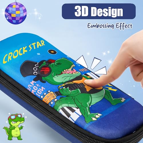 Image of Zest 4 Toyz Pencil Case for Kids Large Capacity Crockstar Design Pencil Pouch for Boys and Girls Age 3 +