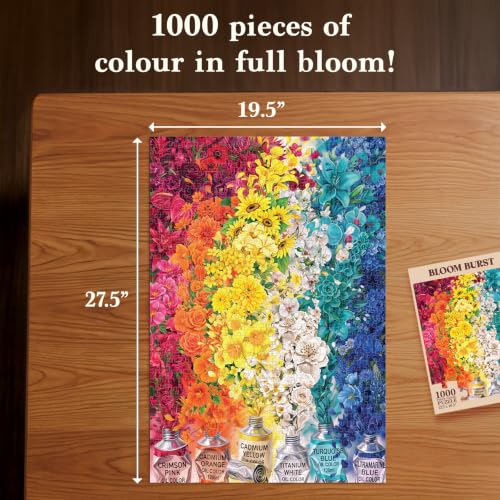 Image of Gouda Games Jigsaw Puzzle 1000 Piece - Colourful Flower Puzzle for Adults