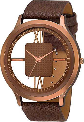 TIMESPACE Open Analogue dial Leather Strap Men's Boy's Watch-TS330t333