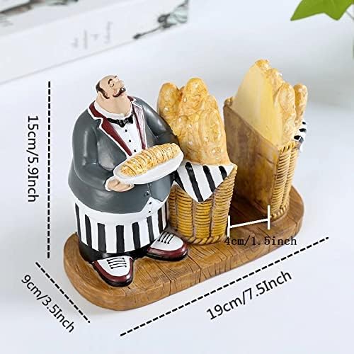 YANGMEI Tabletop Napkin Holder Resin Fat Chef Figurines Napkin Holder, Chef Tissue Paper Holder Western Restaurant Table Bar Cafe Decor Craft Home Decoration Practical Ornament