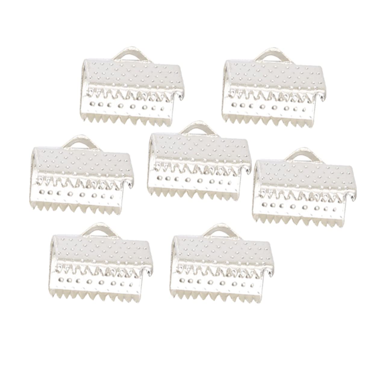 HAPINARY Metal Horse Clip Jewelry DIY Accessories Plated Ribbon Ends Fastener Clasps Textured Crimp End Clamps for Jewelry Making