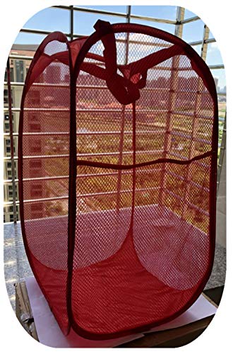Portable Large Rectangle Laundry Basket With Carry Handles Big Heavy Duty Pop Up Nursery Clothes Hamper Folding Mesh Room Organizer Storage Red #TOP2