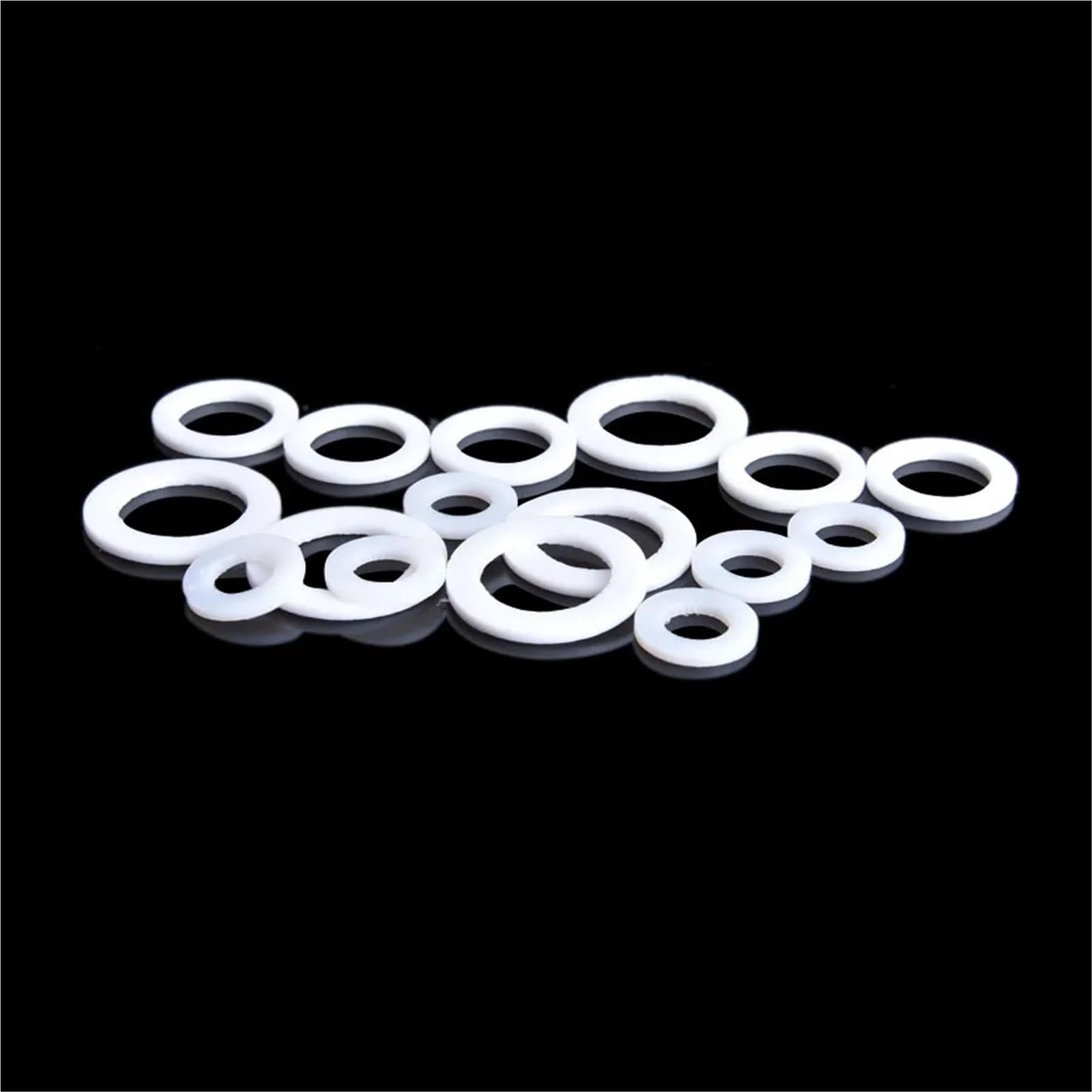 100 piezas blancas de 1/2" 3/4" 1" de goma de silicona PTFE, almohadilla plana for de ducha, junta de manguera, fuelle, arandela(DN15 PTFE gasket)