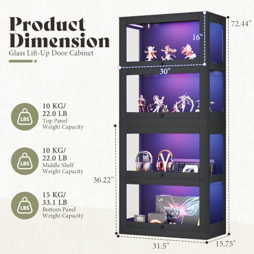 Image of AMERLIFE Modular DIY RGB Display Cabinet, 32 x 16 x 72.5 Inch