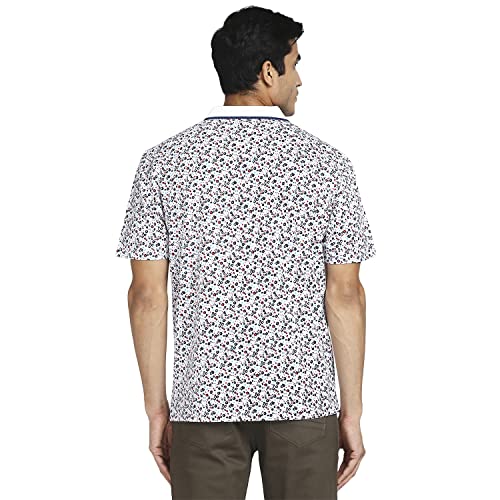 Image of Colorplus Men's Pure Cotton Print Pattern Classic Fit Polo Neck Half Sleeve Casual T-Shirt