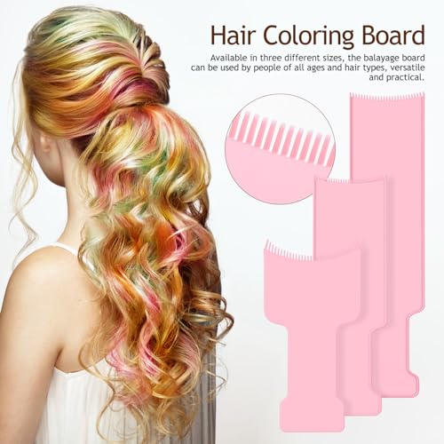3 pcs balayage boards hair coloring board highlighting comb hair dye kit hair highlighting kit long board coloring set for home salon