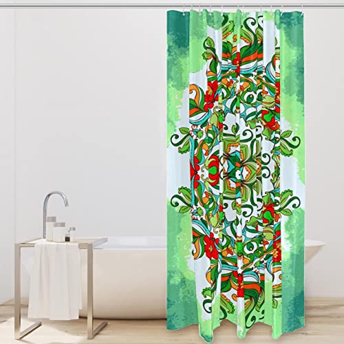 Rideau de douche de qualité supérieure mandala vert imperméable - 3