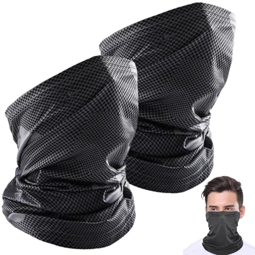 2Pcs Neck Gaiters for Men Elastic Breathable Sun Protection Loose Neck Gaiters for Men Summer Fashionable Accessories Mesh Face Mask for Summer2