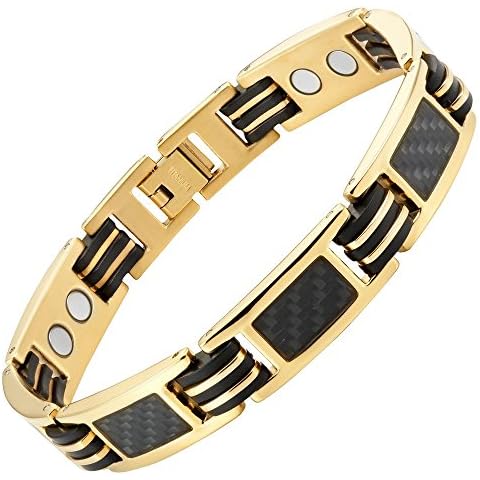 Willis Judd Bracelets For Men Gold Style Bracelets For Men Titanium Mens Bracelet Black Carbon Fiber Size Adjustable Cover