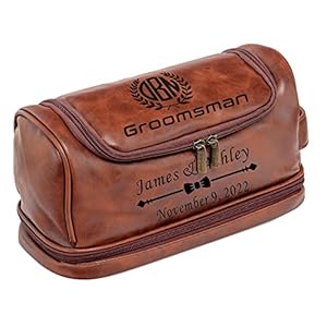 Fundykee Personalized Toiletry Bag for Groomsmen Best Man Groom Father of the Bride Custom Unique Gift for Men Large…