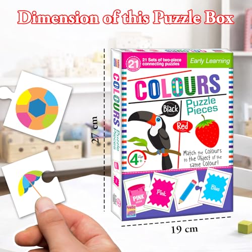 Image of Colors Match Jigsaw Puzzle Connecting 2-piece (Set of 21 pcs) for Kids, Childrens and Toddlers - Early Learning Educational Brain Booster with Fun and Engaging - Ages 4+