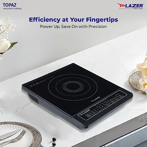 Image of Lazer Topaz Induction Cooktop with Touch Control and Wide Voltage Protection | Manual Display| 1800 Watt ( Black)