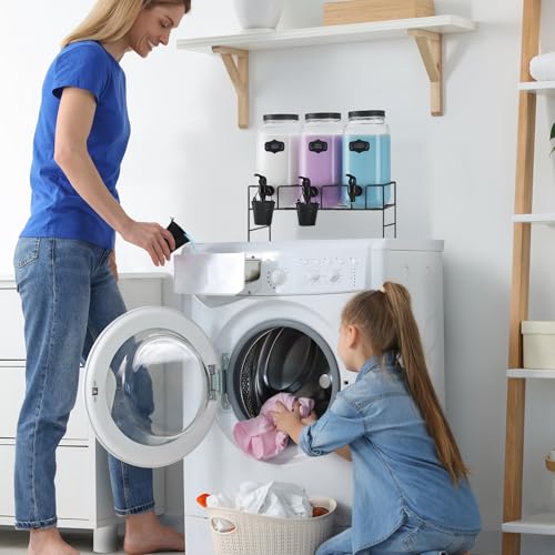 Liquid-Laundry-Detergent-Dispenser-Three-22L-Laundry-Detergent-Dispenser-Glass-Jar-for-Liquid-Detergent-Fabric-Softener-Laundry-Soap-Dispenser-for-Laundry-Room-Organization-Black