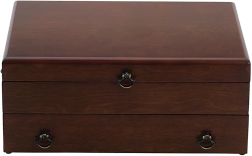 Reed & Barton 44M caja Bristol organizadora de cubiertos, color caobacafé., Not Applicable