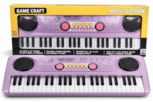Image of Piano 49-Key Portable Electronic Keyboard Music Station with MP3 Function, Dual Speakers, 16 Tones, 8 Rhythms & 6 Demo Songs