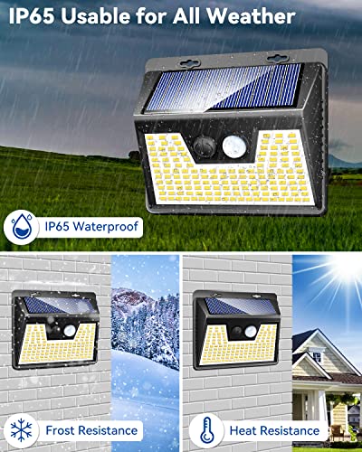 Image of Peasur Solar Lights Outdoor Waterproof, 12Pack 140LED Motion Sensor Lights Solar Powered 3 Modes, Solar Security Fence Lights for Wall Garden Yard Outside(Warm White)