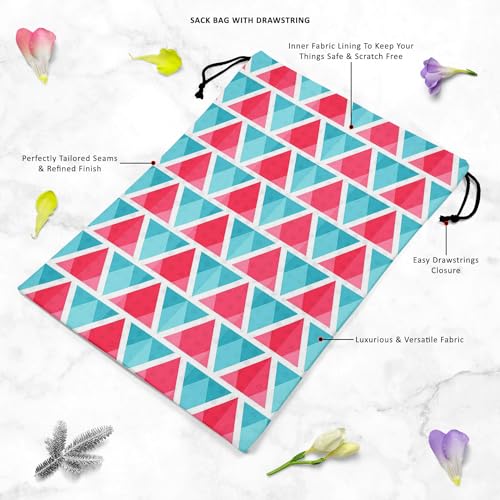 Image of ArtzFolio Abstract Triangles D1 | Reusable Sack Bag | Bag for Gym, Storage, Vegetable & Travel
