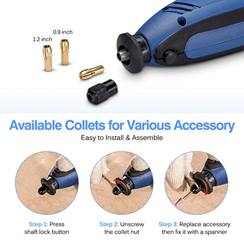 HOLIFE Rotary Tool Kit, 120PCS Rotary Accessory Kit with Variable Speed, Flexible Shaft, Multi-function for Craft, Wood Carving, Sanding