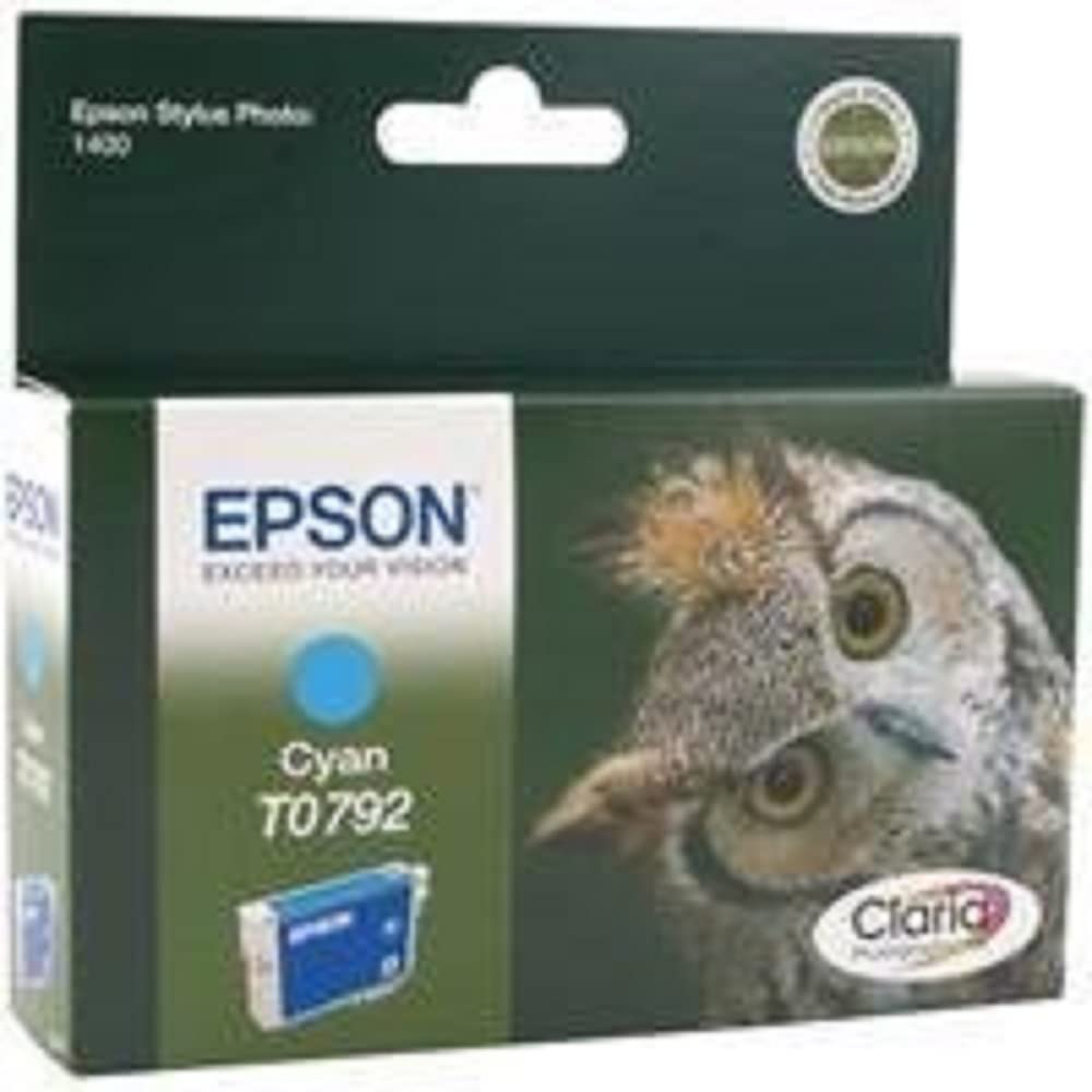 Epson T0792 oryginalny cyjanowy tusz kartrdge do zdjęcia rysika 1400 (sowa), oryginalny, Amazon Dash uzupełnianie gotowe