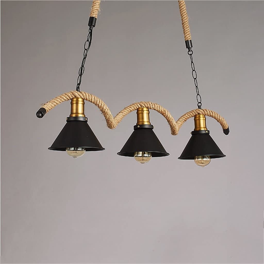 Nizirioo Suspension En Corde De Chanvre à 3 Têtes - Lustre Vintage Et