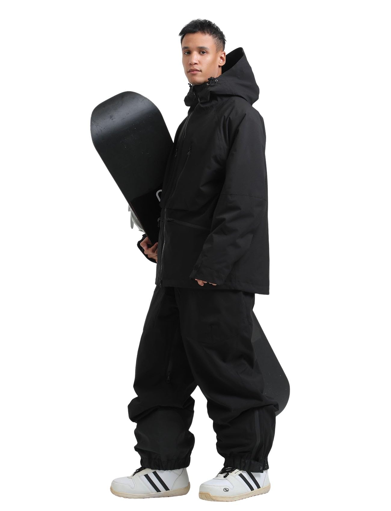 GSOU SNOW Męskie Damskie Spodnie Snowboardowe Baggy Spodnie Narciarskie z Szelkami - Wodoodporne Wiatroodporne Oddychające Ciepłe