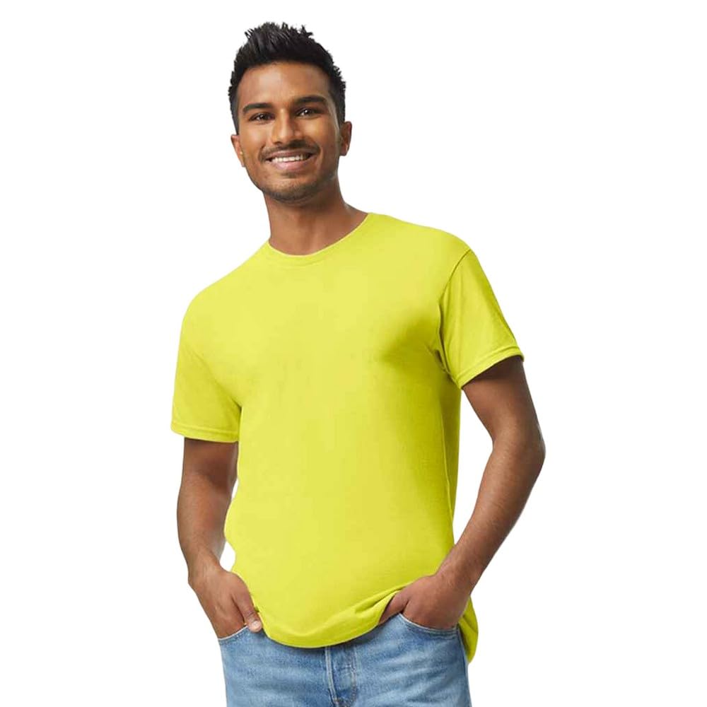 Gildan Adults Unisex Heavy Cotton T Shirt (M) (Safety Green)